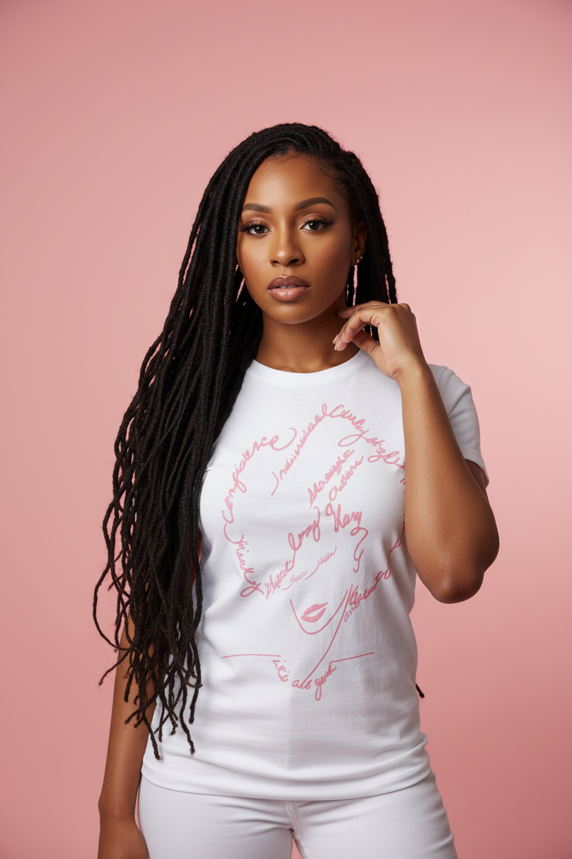 Dreadlocks - White & Pink tee